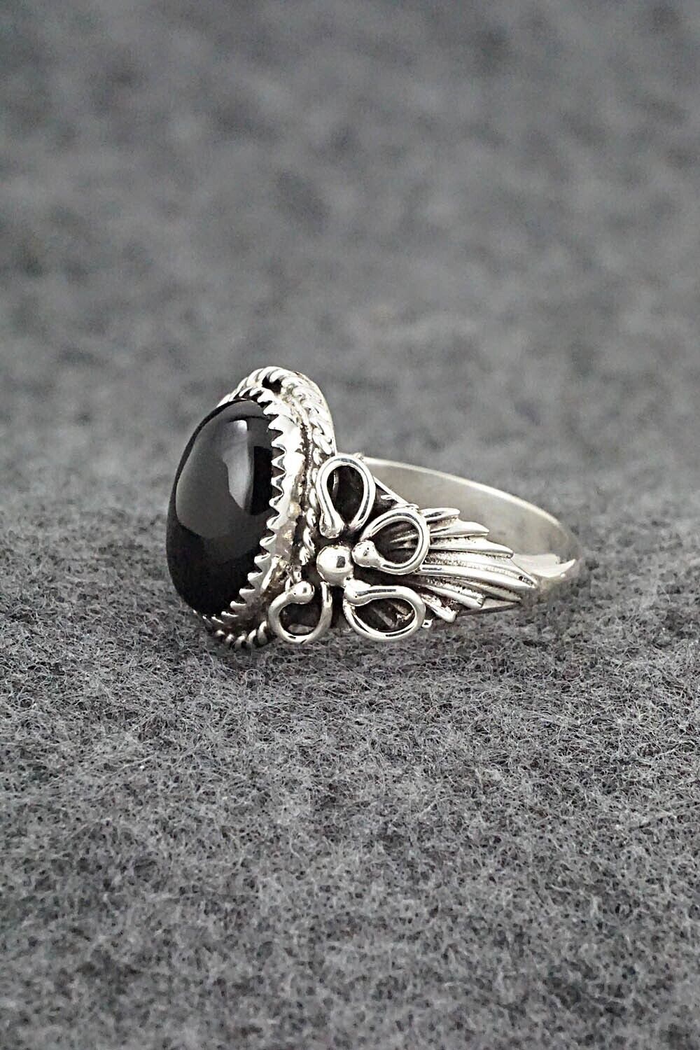 Onyx & Sterling Silver Ring - Jeannette Saunders - Size 9.75