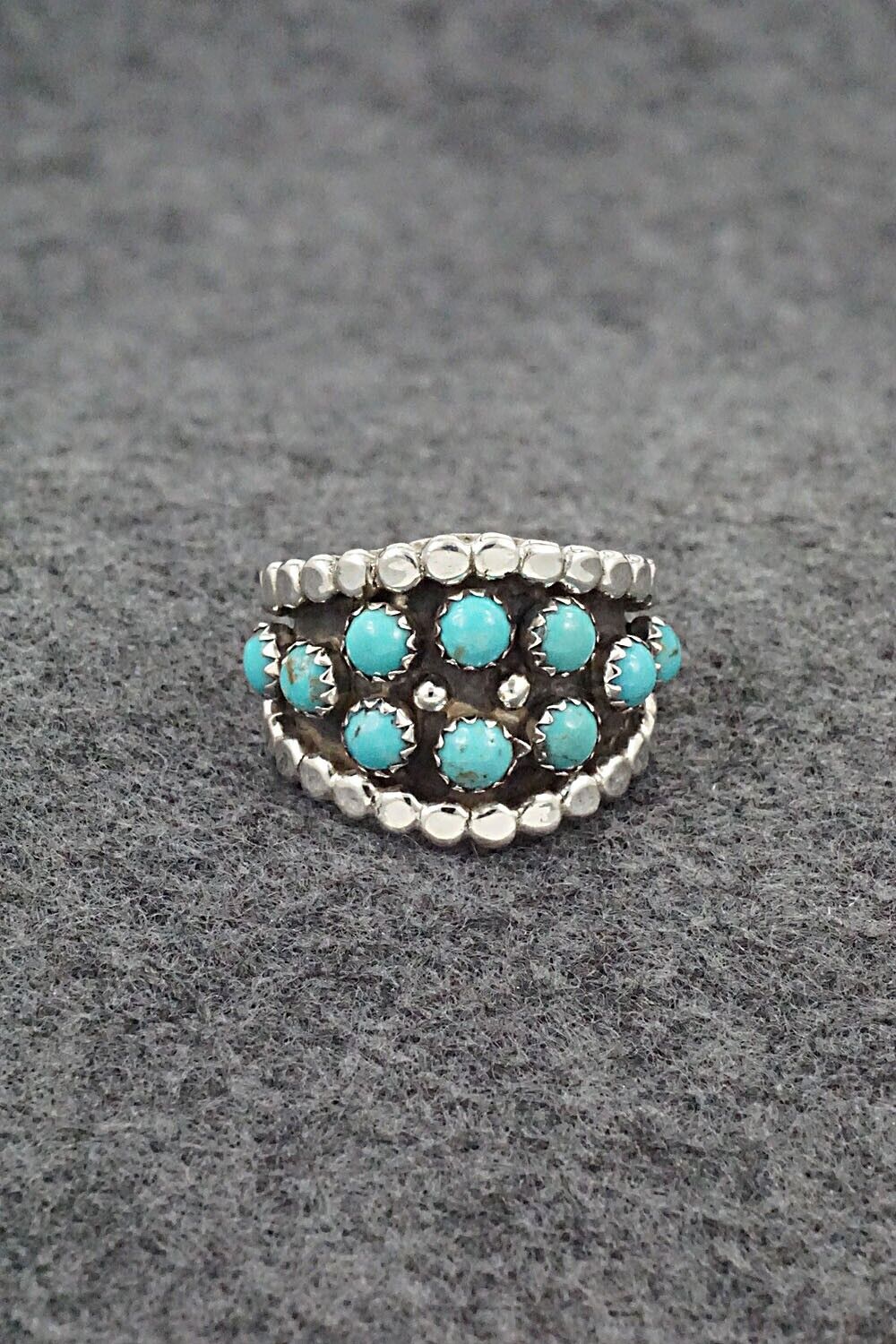Turquoise & Sterling Silver Ring - Thomas Yazzie - Size 7.5