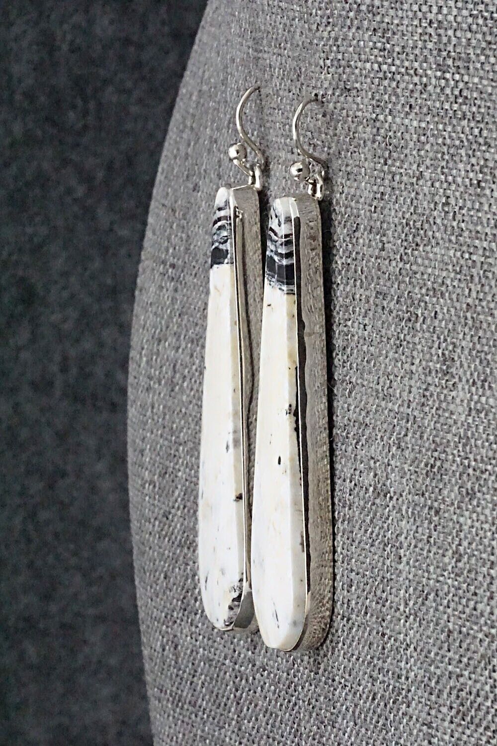 White Buffalo and Sterling Silver Earrings - Diane Wylie
