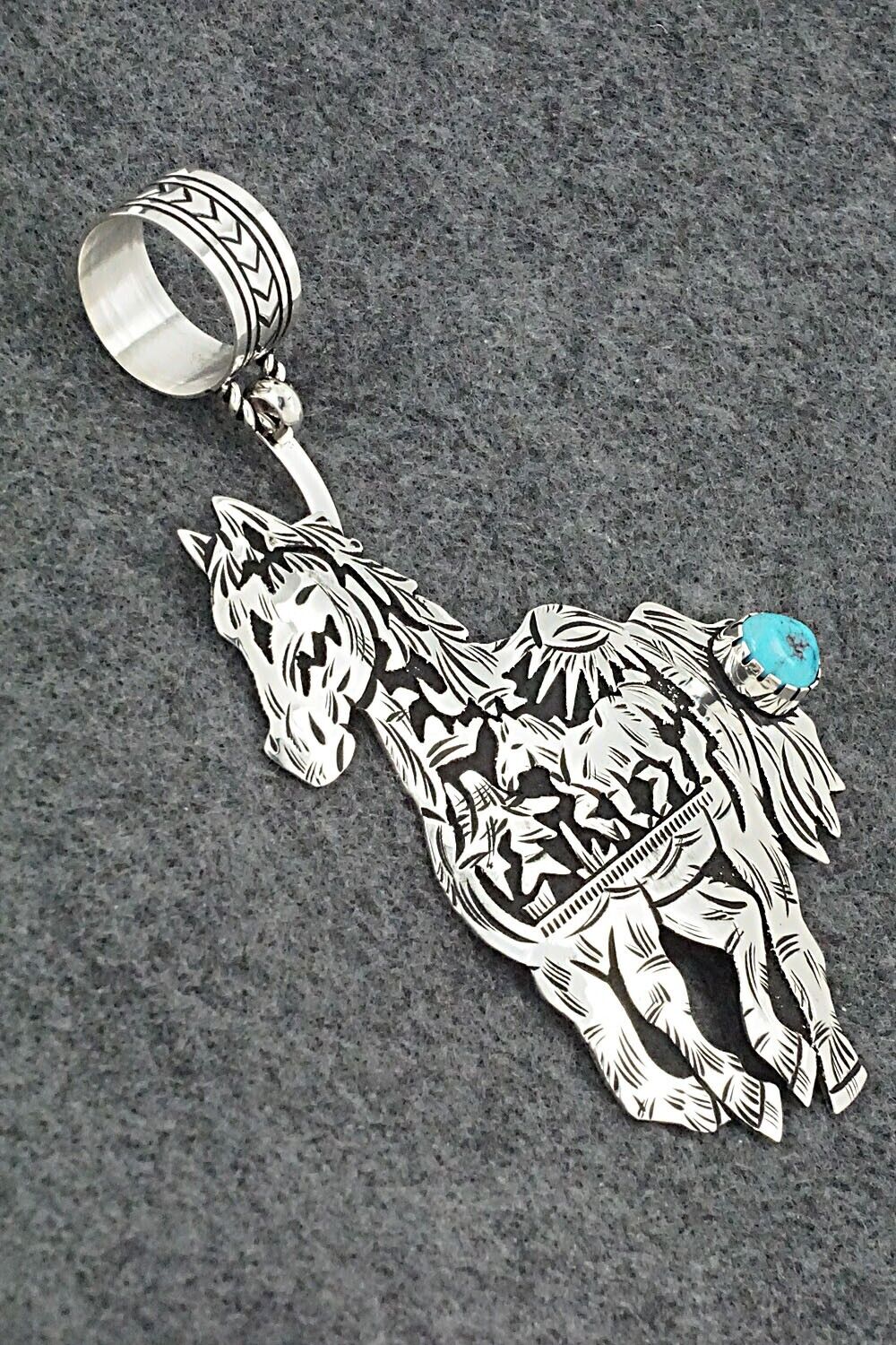 Turquoise & Sterling Silver Pendant - Richard Singer