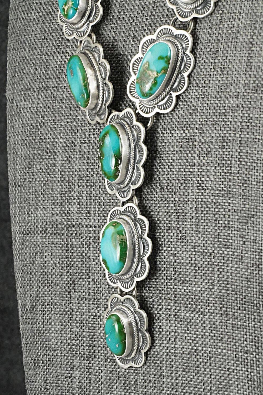 Turquoise & Sterling Silver Necklace and Earrings Set - Randy Boyd