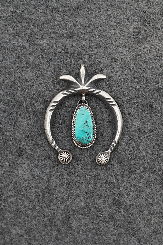 Turquoise & Sterling Silver Pendant - Martha Cayatiento