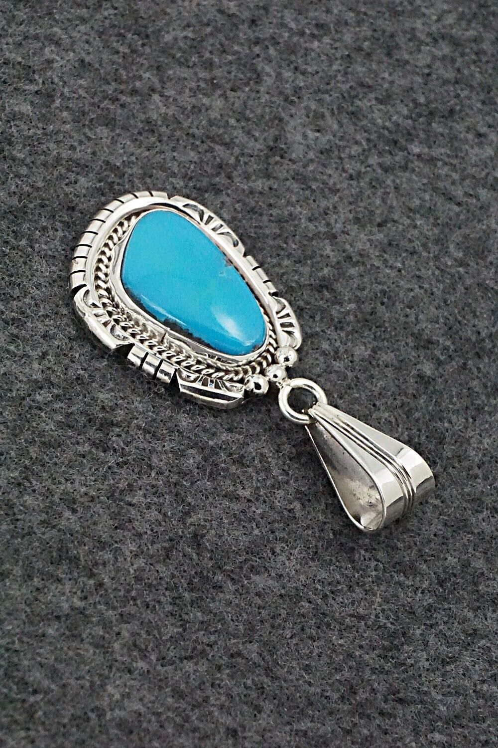 Turquoise & Sterling Silver Pendant - Samuel Yellowhair