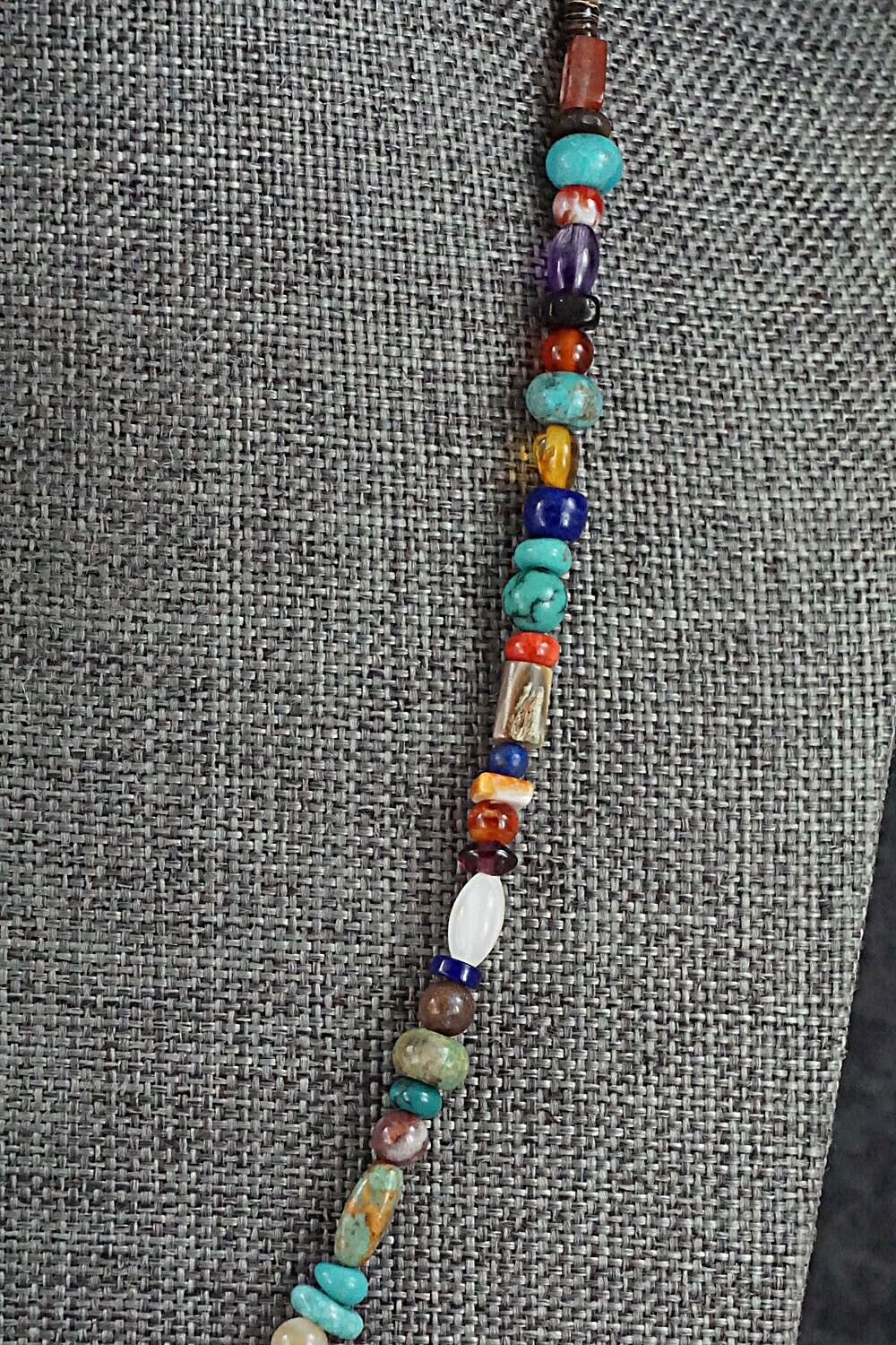 Multi-Stone and Sterling Silver Necklace - Helen Tsosie