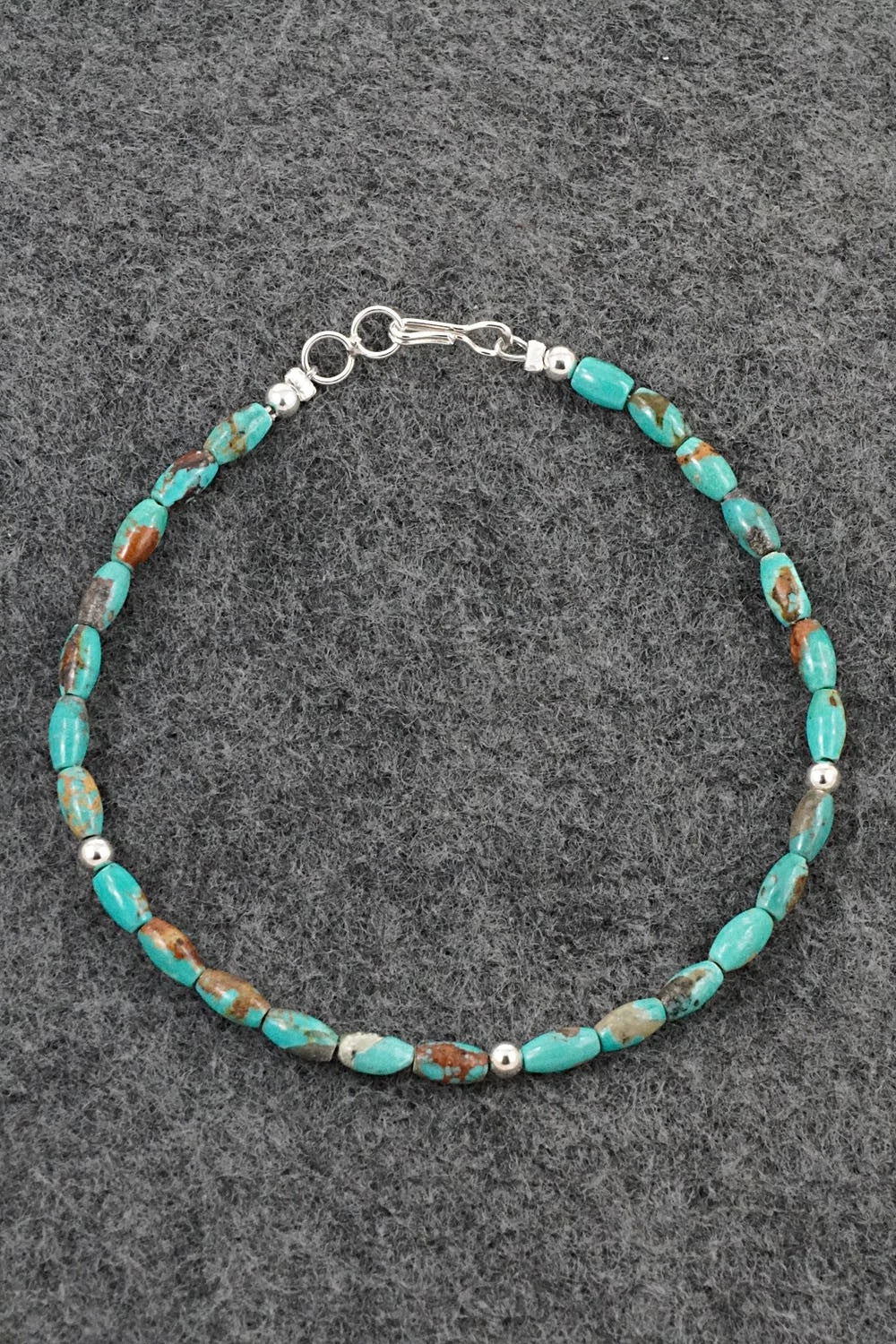 Turquoise & Sterling Silver Bracelet - Doreen Jake