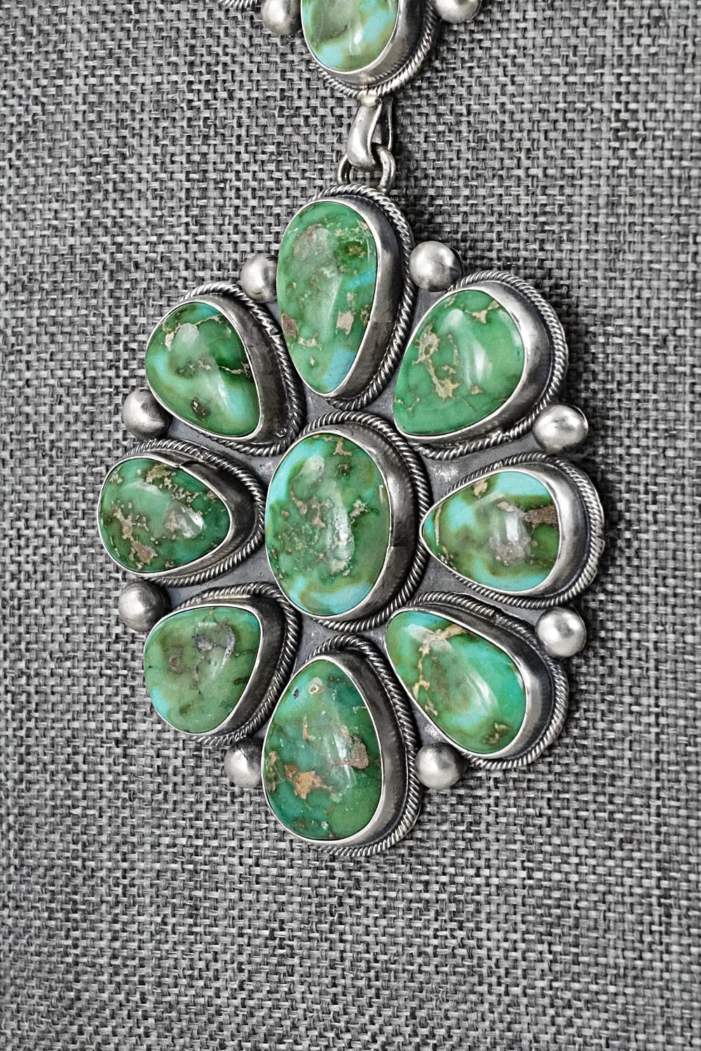 Turquoise & Sterling Silver Necklace and Earrings Set - Paul Livingston