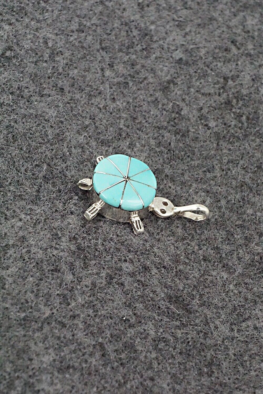 Turquoise and Sterling Silver Pendant - Johnson Laweka