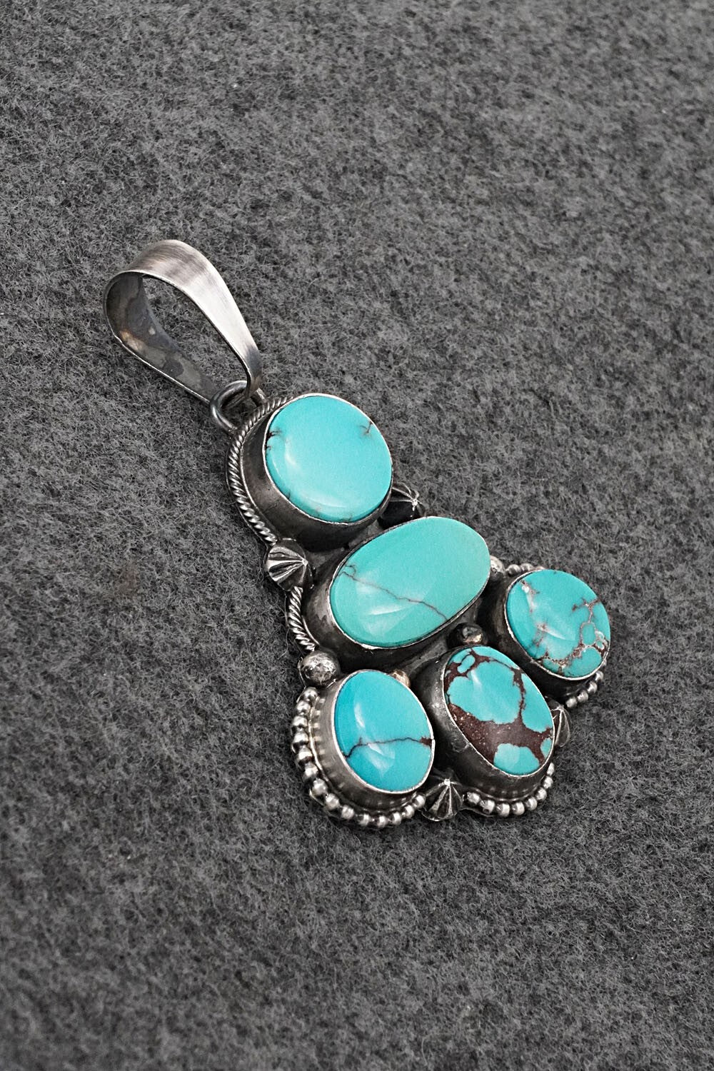 Turquoise & Sterling Silver Pendant and Earrings Set - Darrin Livingston