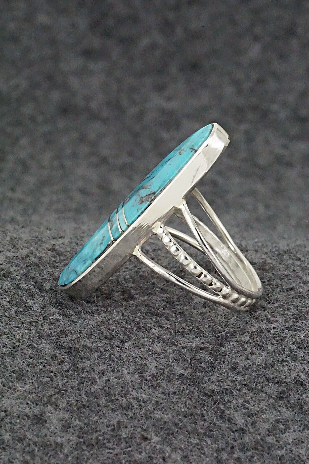 Turquoise & Sterling Silver Ring - Harold Smith - Size 8