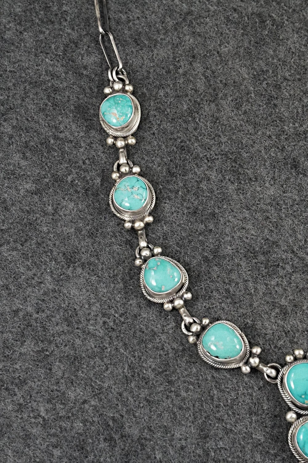 Turquoise & Sterling Silver Necklace and Earrings Set - Paul Livingston