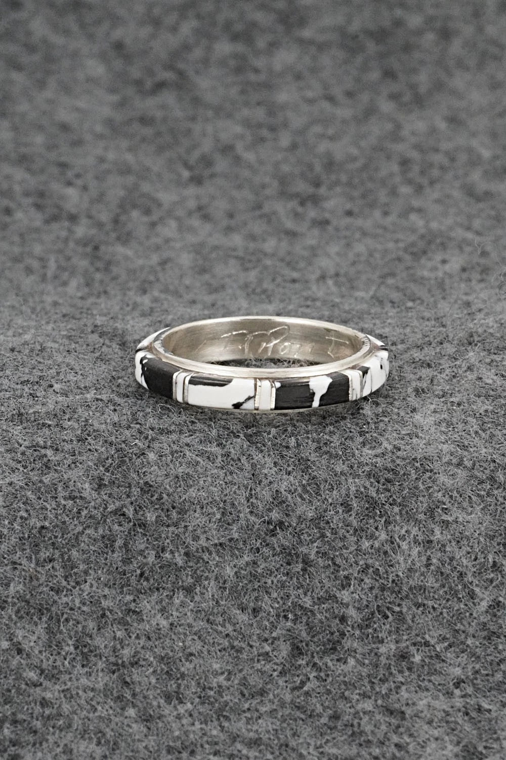White Buffalo & Sterling Silver Ring - Terrance Panteah - Size 10.5
