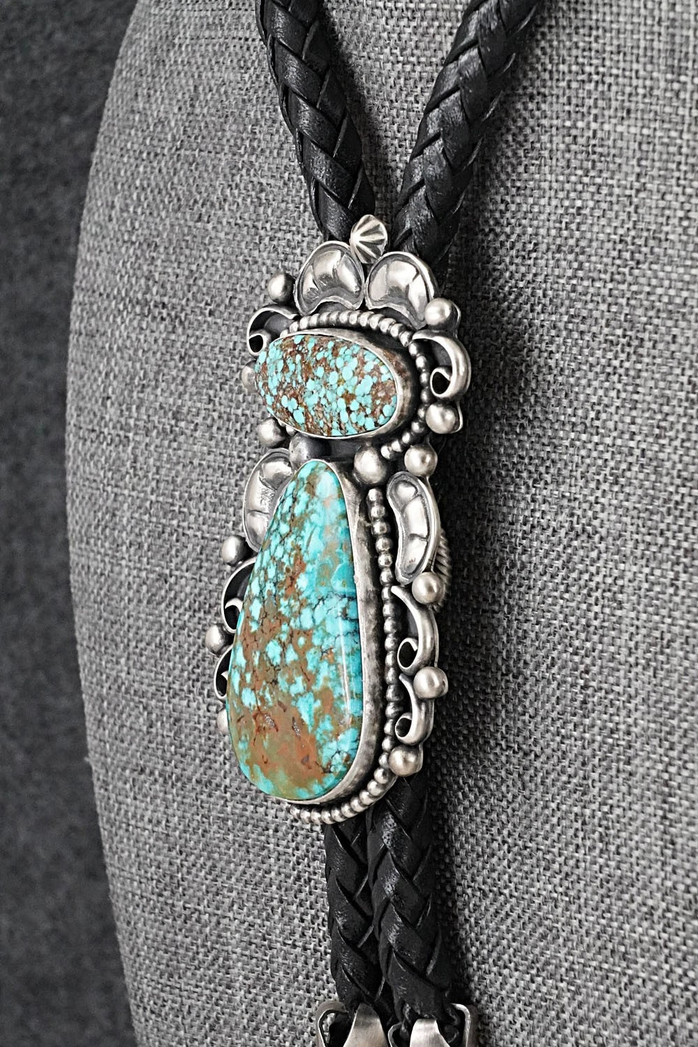 Turquoise & Sterling Silver Bolo Tie - Paul Livingston