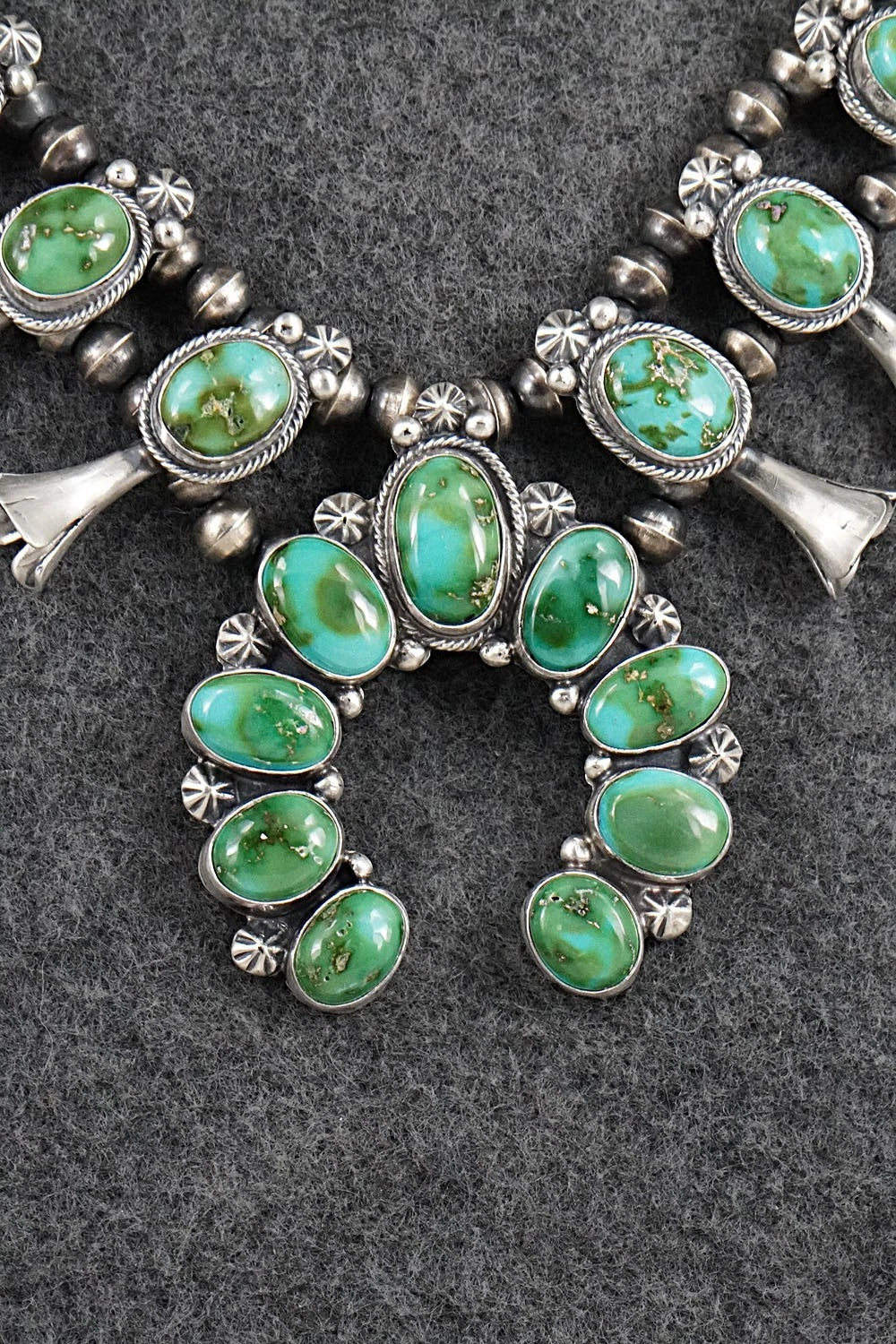 Turquoise & Sterling Silver Squash Blossom Set - Darrin Livingston