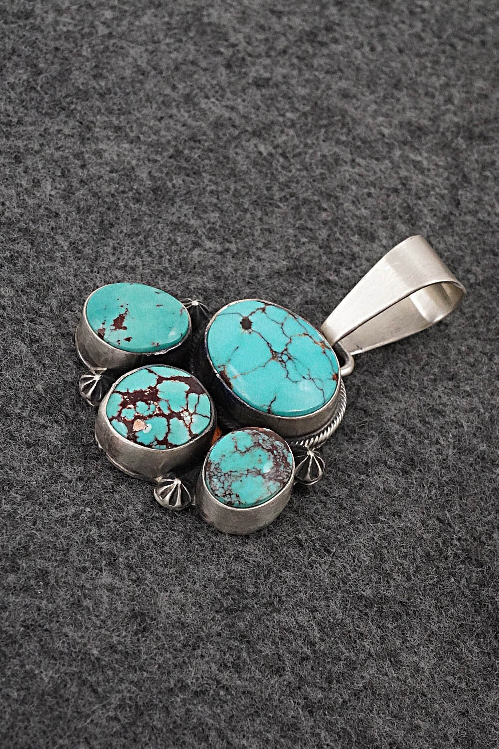 Turquoise & Sterling Silver Pendant and Earrings Set - Darrin Livingston