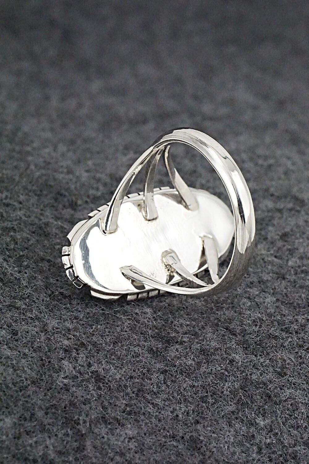 Onyx & Sterling Silver Ring - Amos Begay - Size 9.5