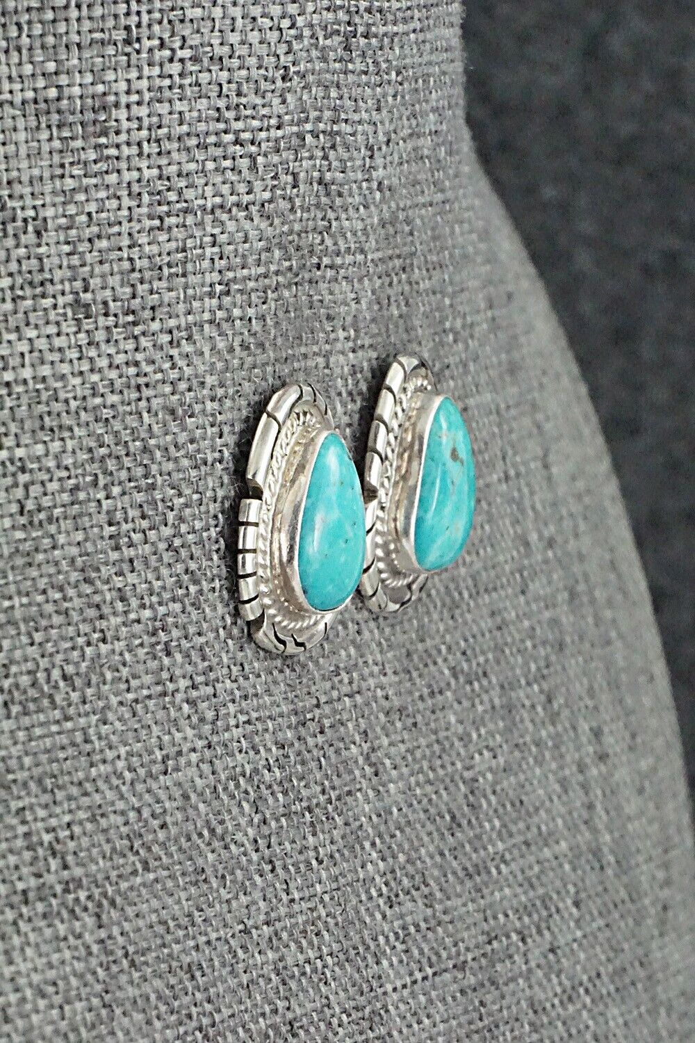 Turquoise & Sterling Silver Earrings - Peggy Skeets