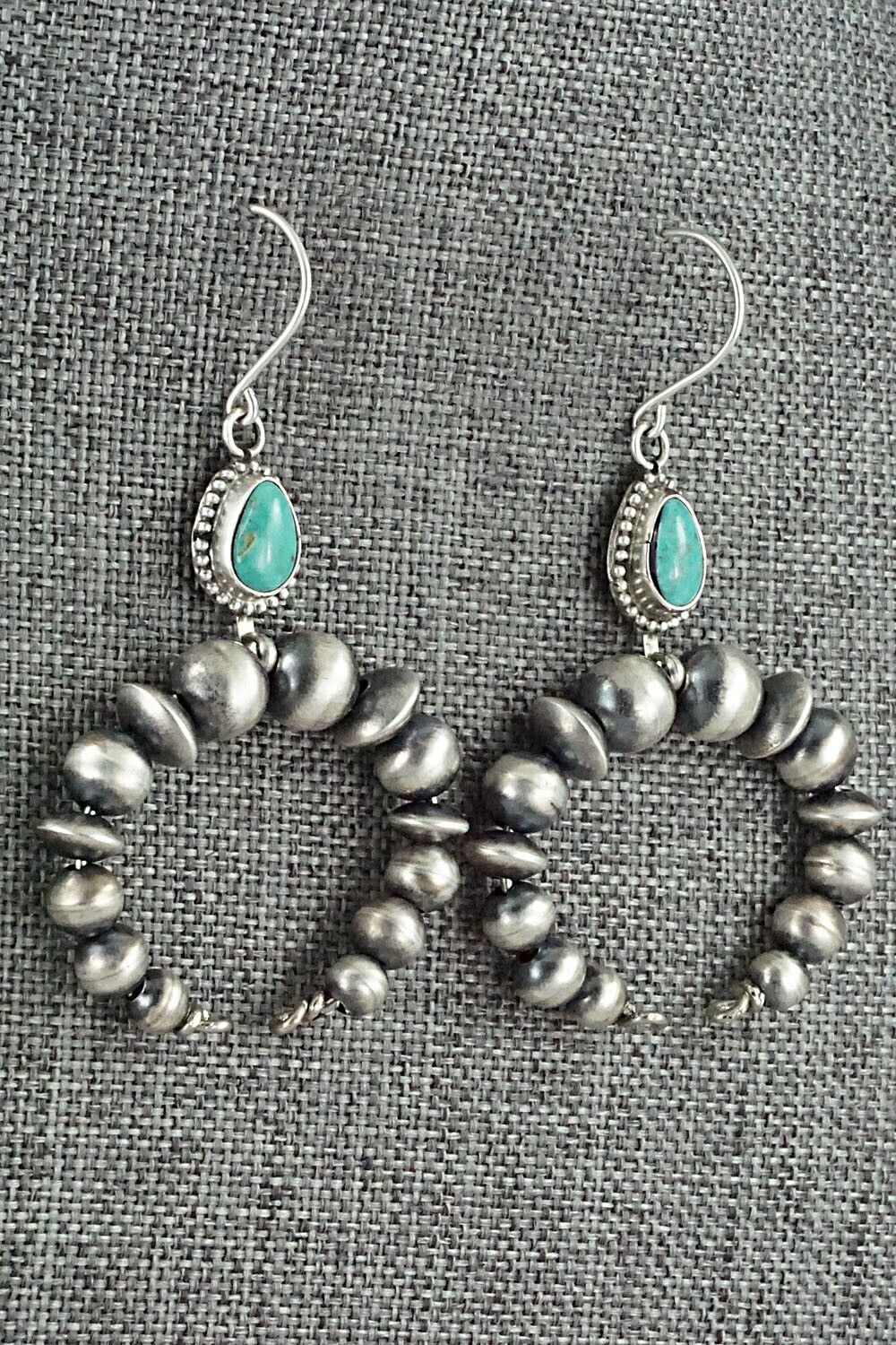 Turquoise & Sterling Silver Navajo Pearl Earrings - Grace Kenneth