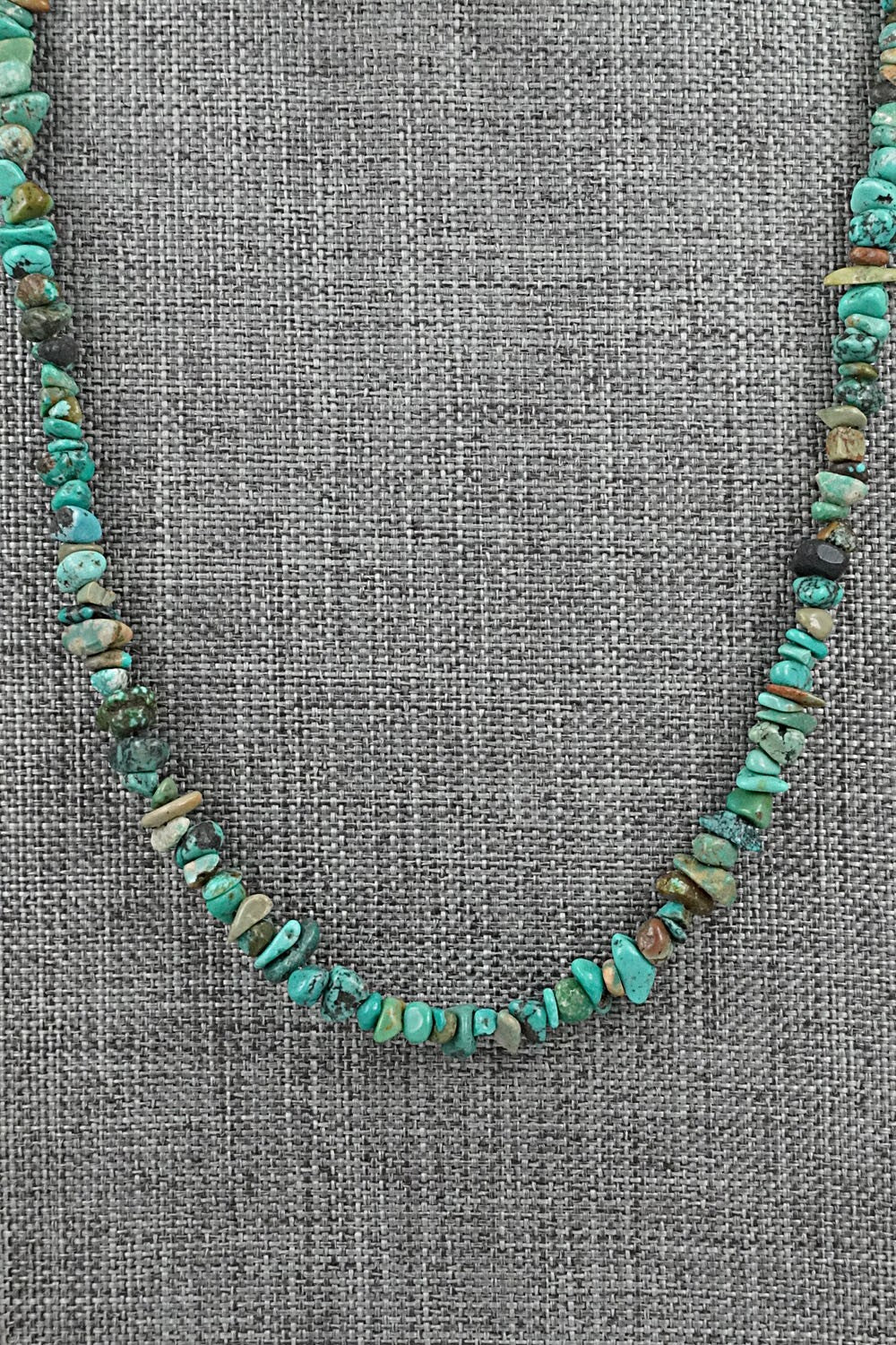 Turquoise & Sterling Silver Necklace 38" - Doreen Jake