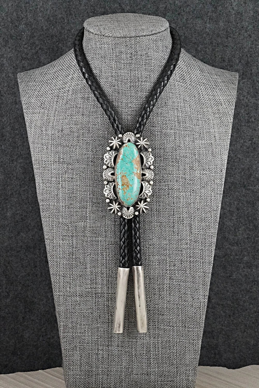 Turquoise & Sterling Silver Bolo Tie - Darrin Livingston