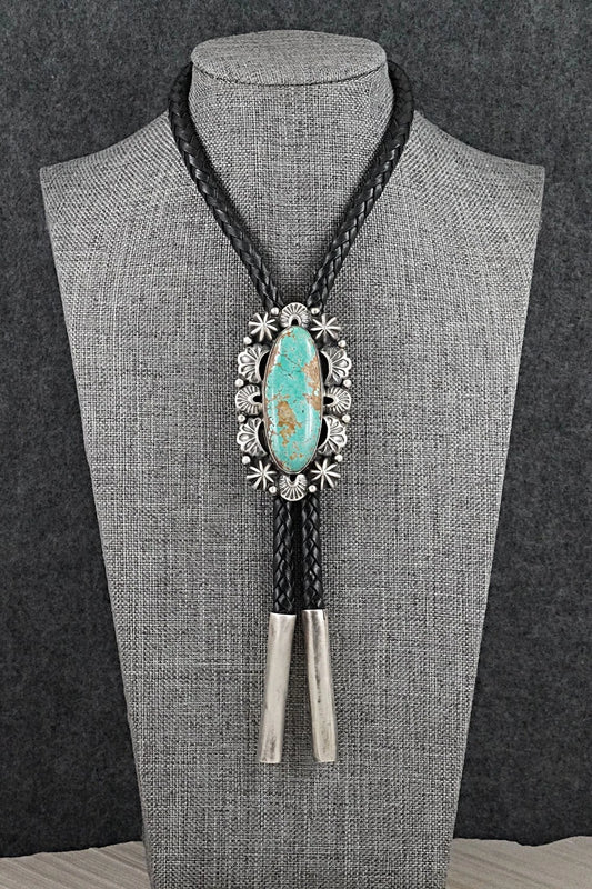 Turquoise & Sterling Silver Bolo Tie - Darrin Livingston