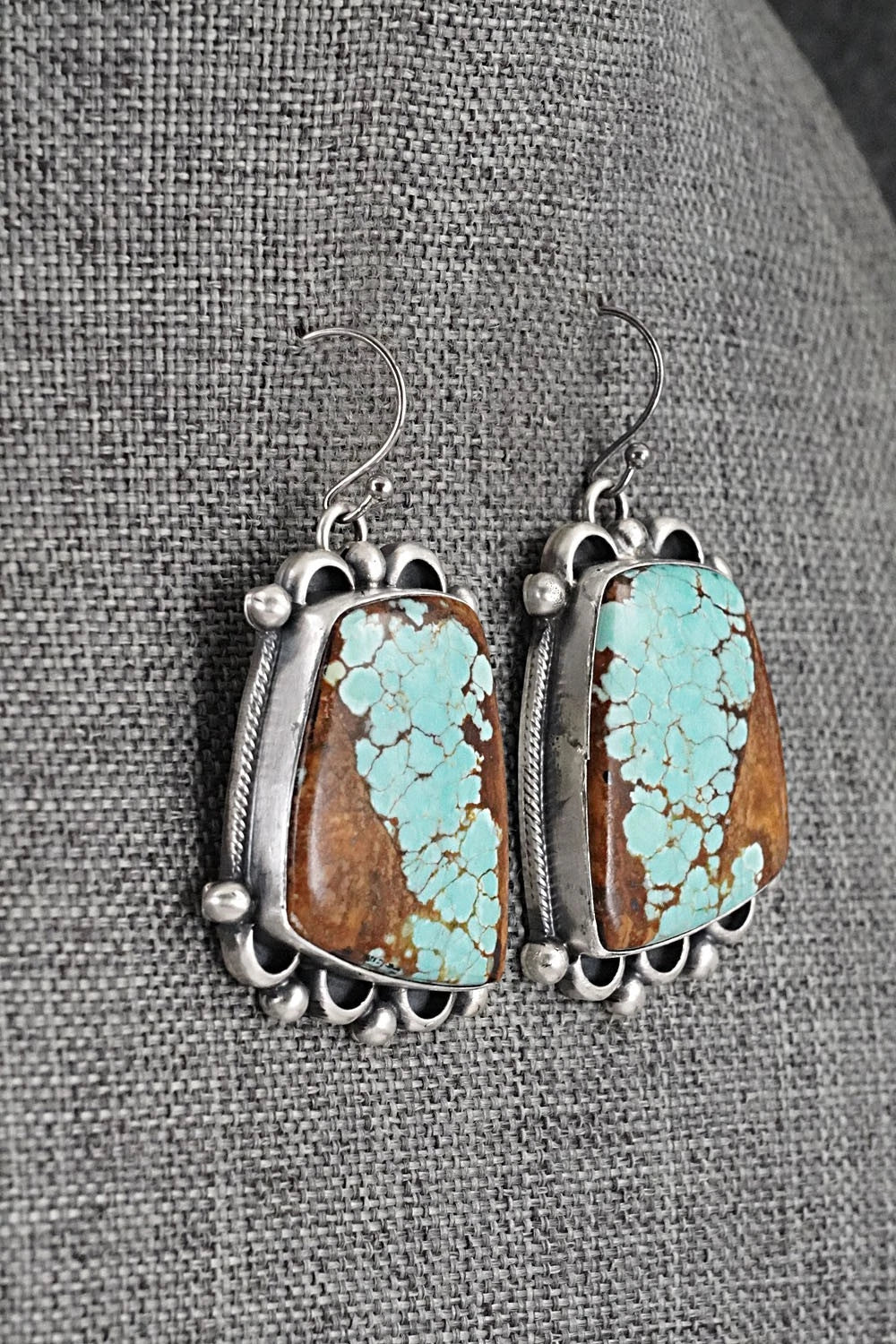 Turquoise & Sterling Silver Necklace and Earrings Set - Bobby Johnson