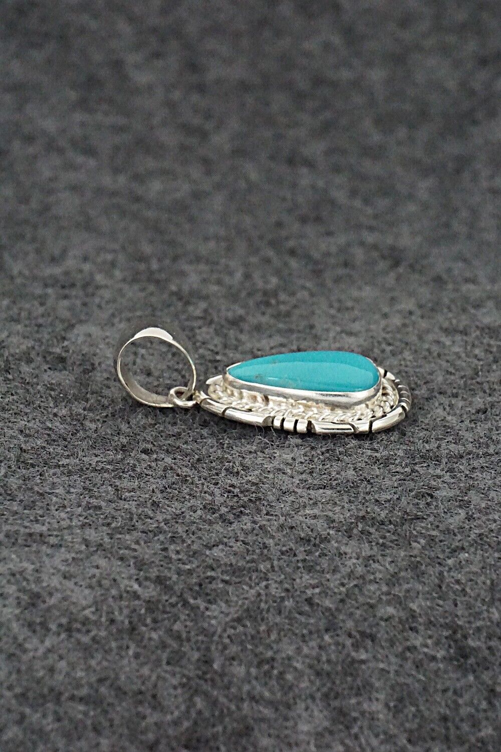 Turquoise & Sterling Silver Pendant - Johnny Frank