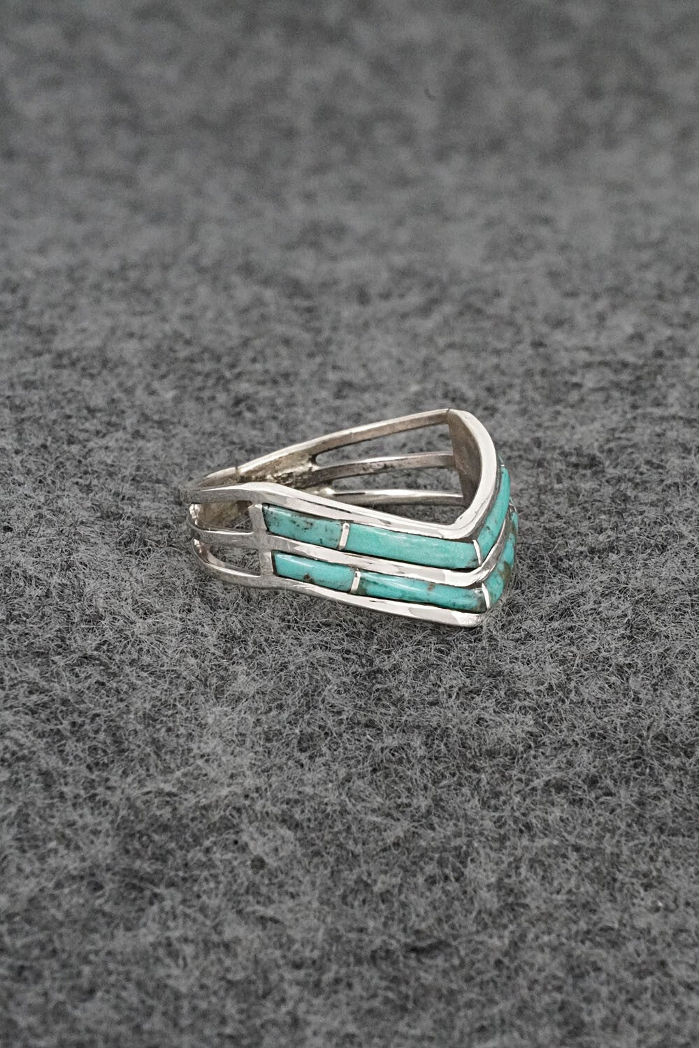 Turquoise & Sterling Silver Ring - Andrew Enrico - Size 7.25