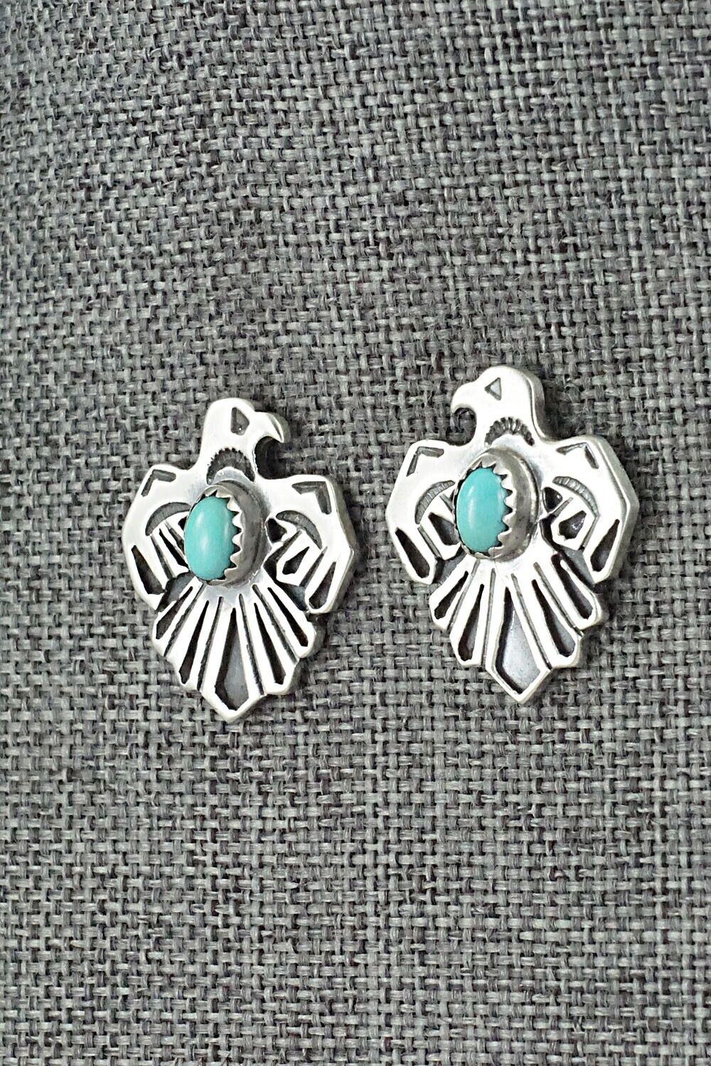 Turquoise & Sterling Silver Earrings - Jerryson Henio