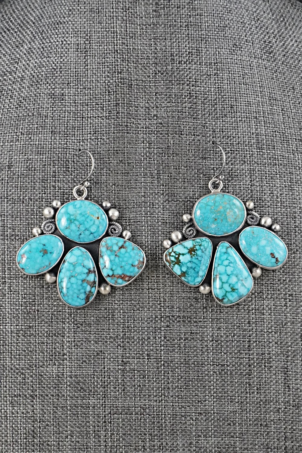 Turquoise & Sterling Silver Squash Blossom Set - Mark Yazzie