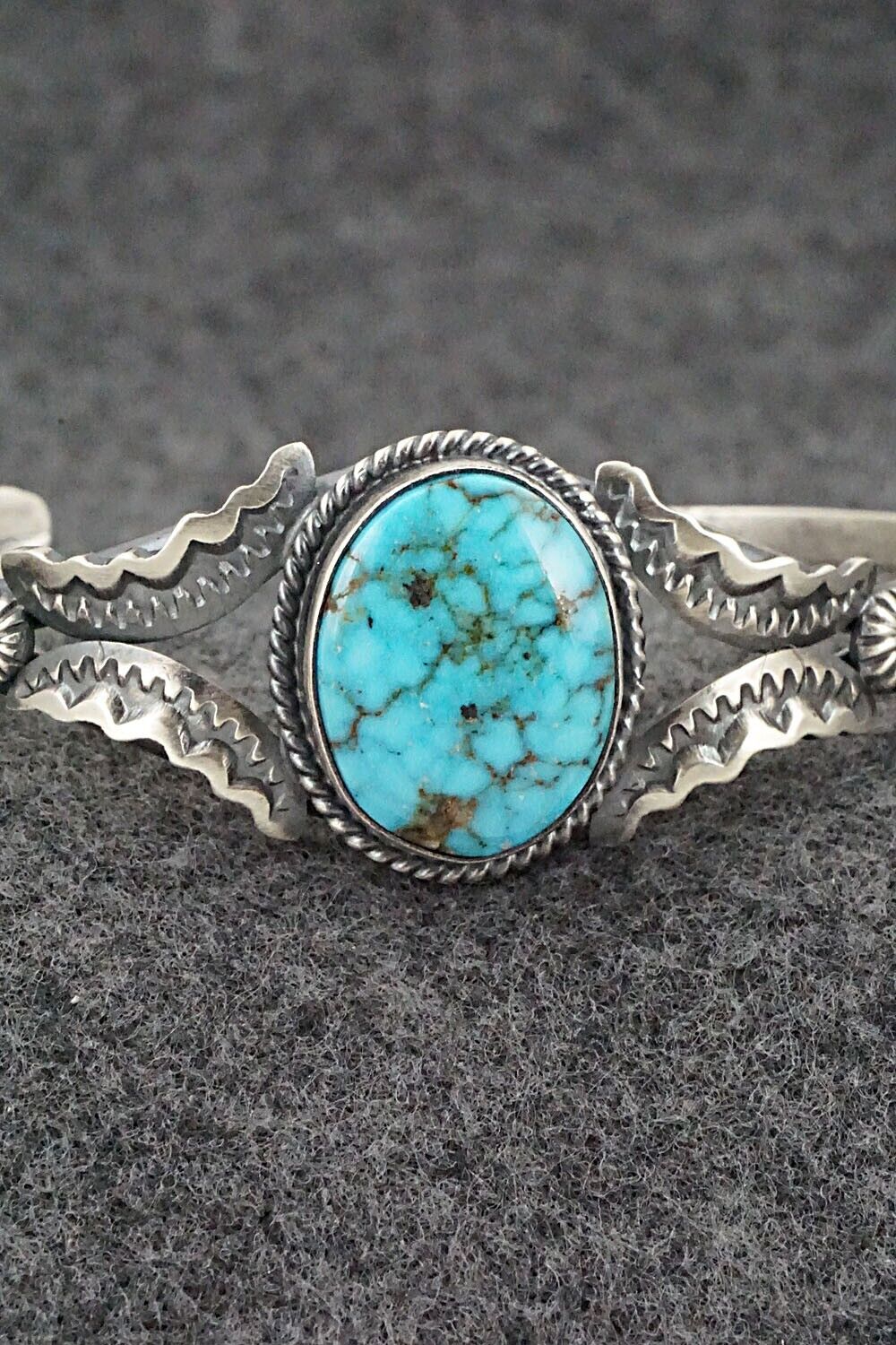 Turquoise & Sterling Silver Bracelet - Gilbert Tom
