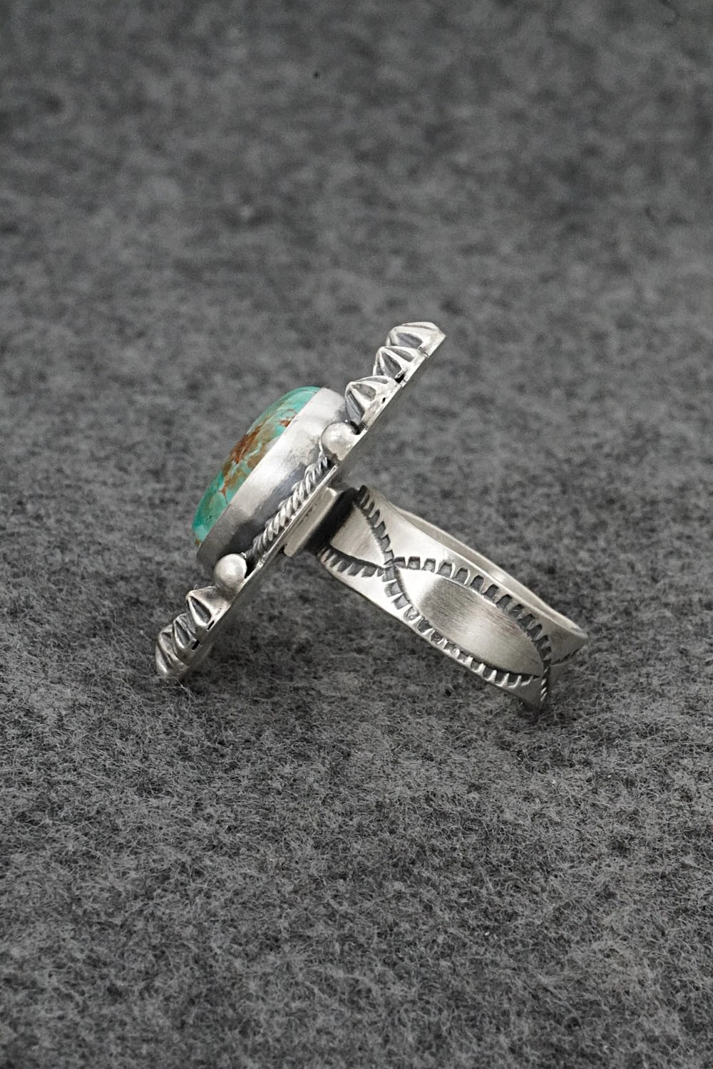 Turquoise & Sterling Silver Ring - Cordell Platero - Size Adjustable