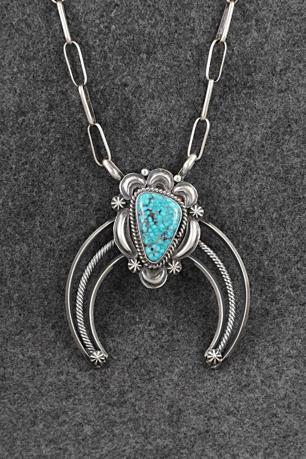 Turquoise & Sterling Silver Necklace - Raymond Delgarito