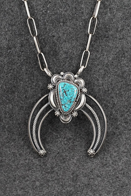 Turquoise & Sterling Silver Necklace - Raymond Delgarito