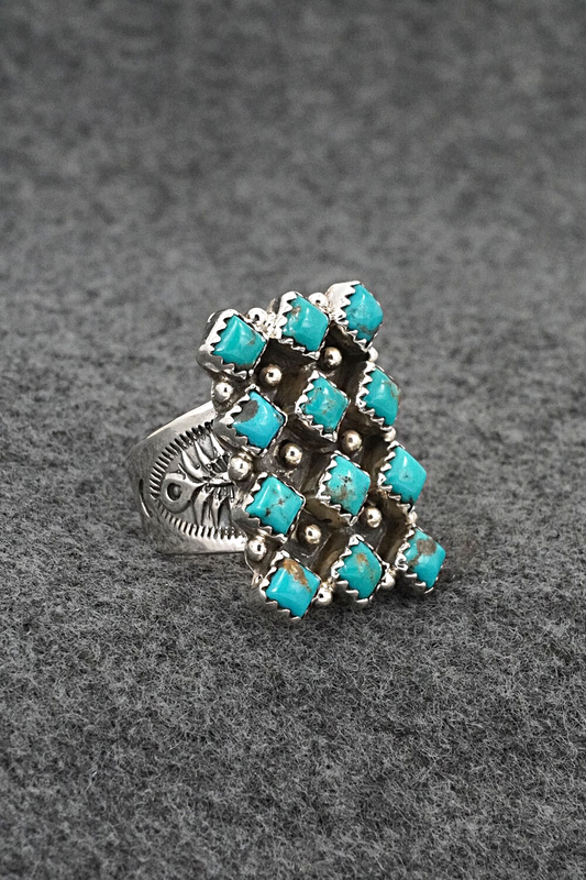 Turquoise & Sterling Silver Ring - Verley Betone - Size 7
