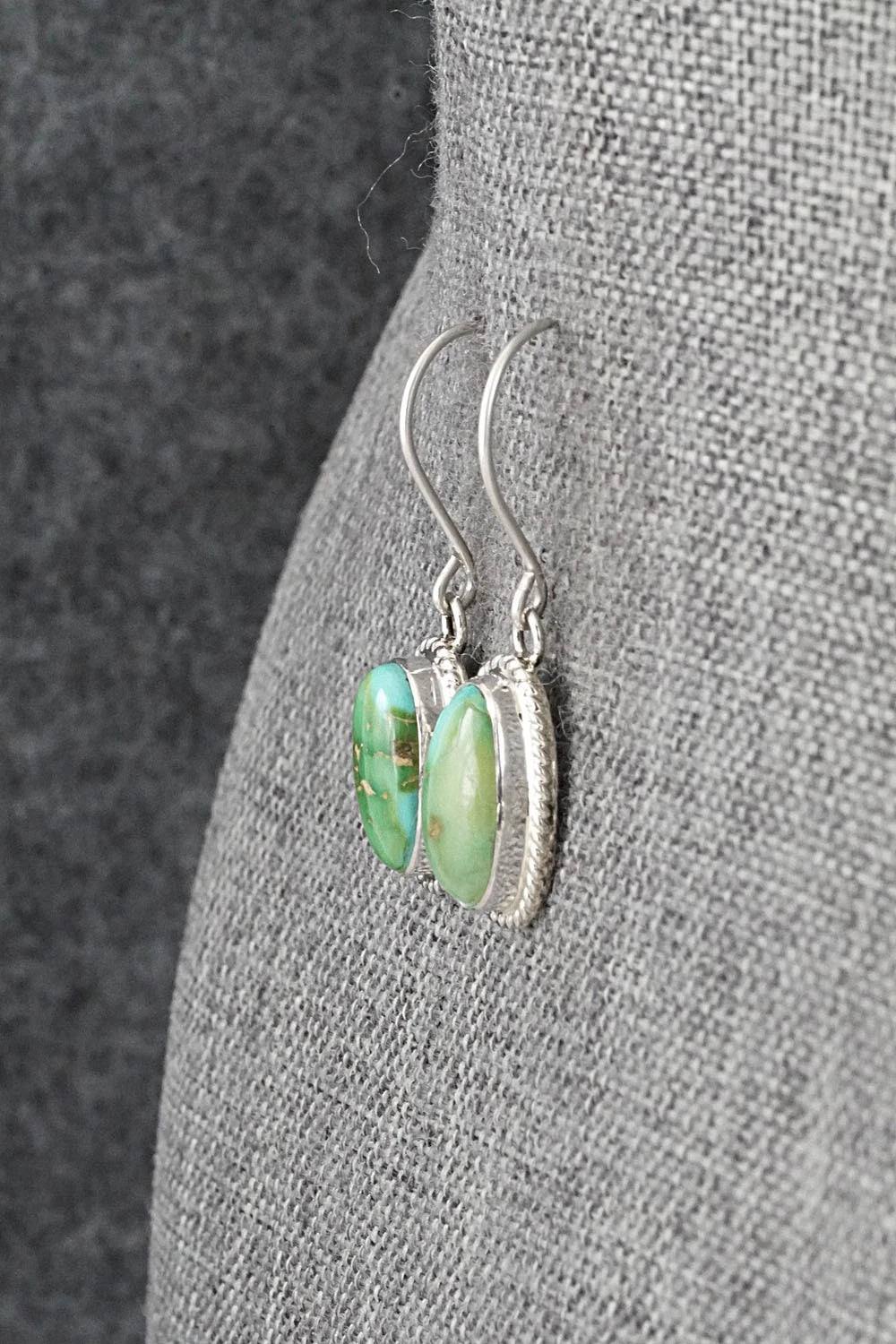 Turquoise & Sterling Silver Earrings - Eugene Gruber