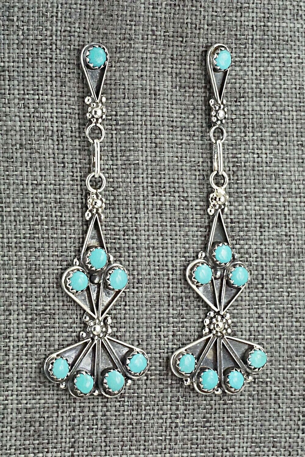 Turquoise & Sterling Silver Earrings - Vivianita Booqua