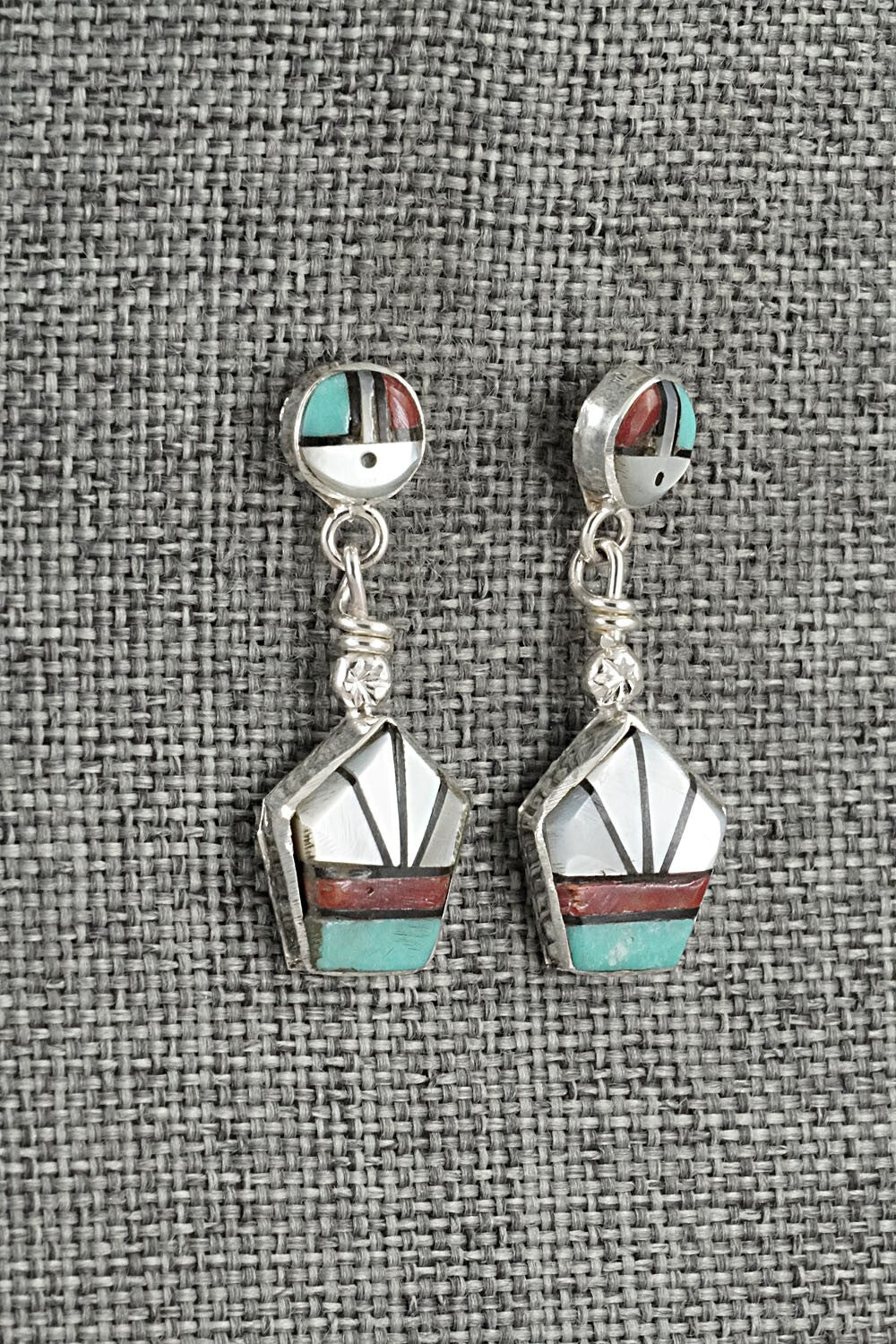 Multi Stone Inlay & Sterling Silver Earrings - Ola Eriacho