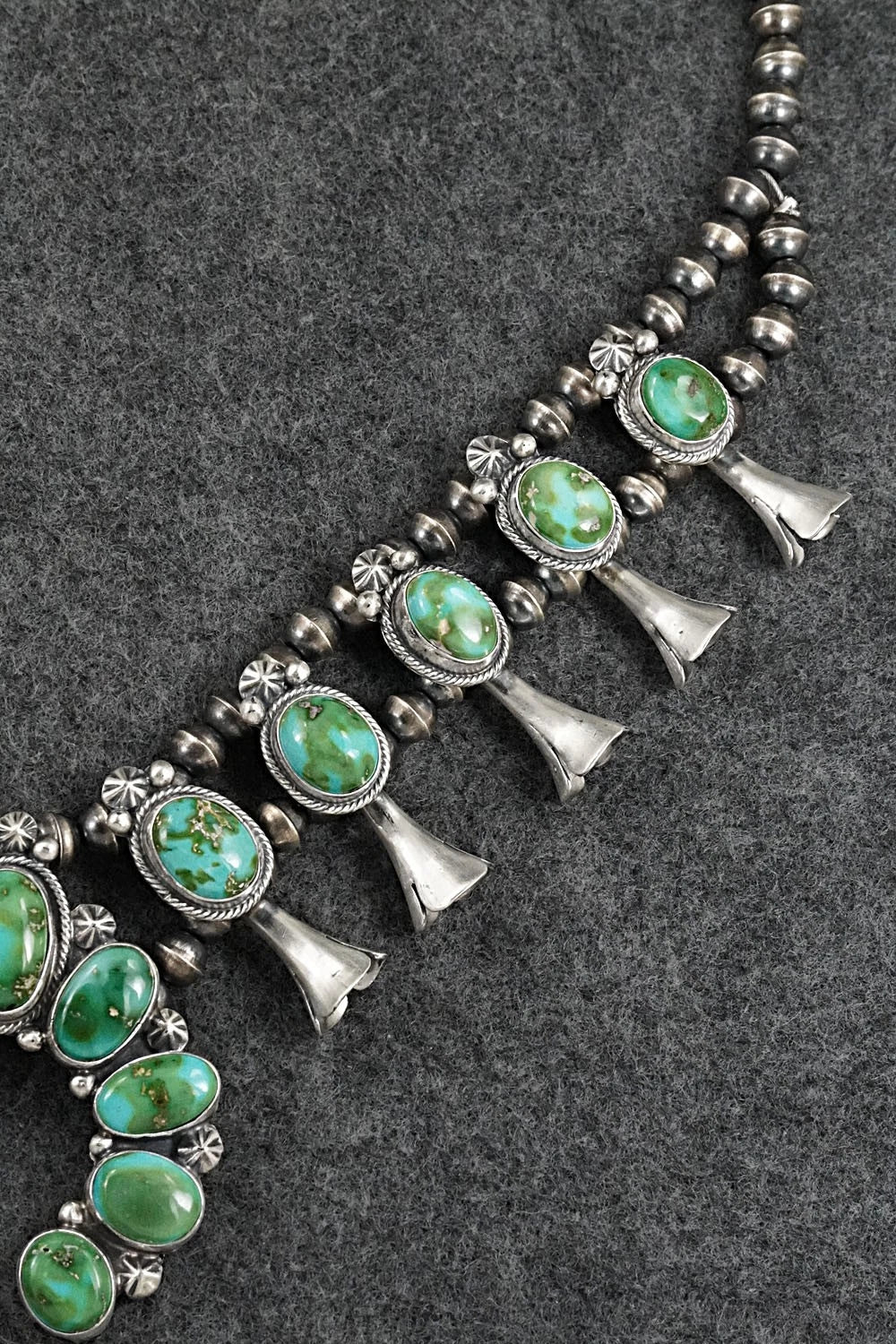 Turquoise & Sterling Silver Squash Blossom Set - Darrin Livingston