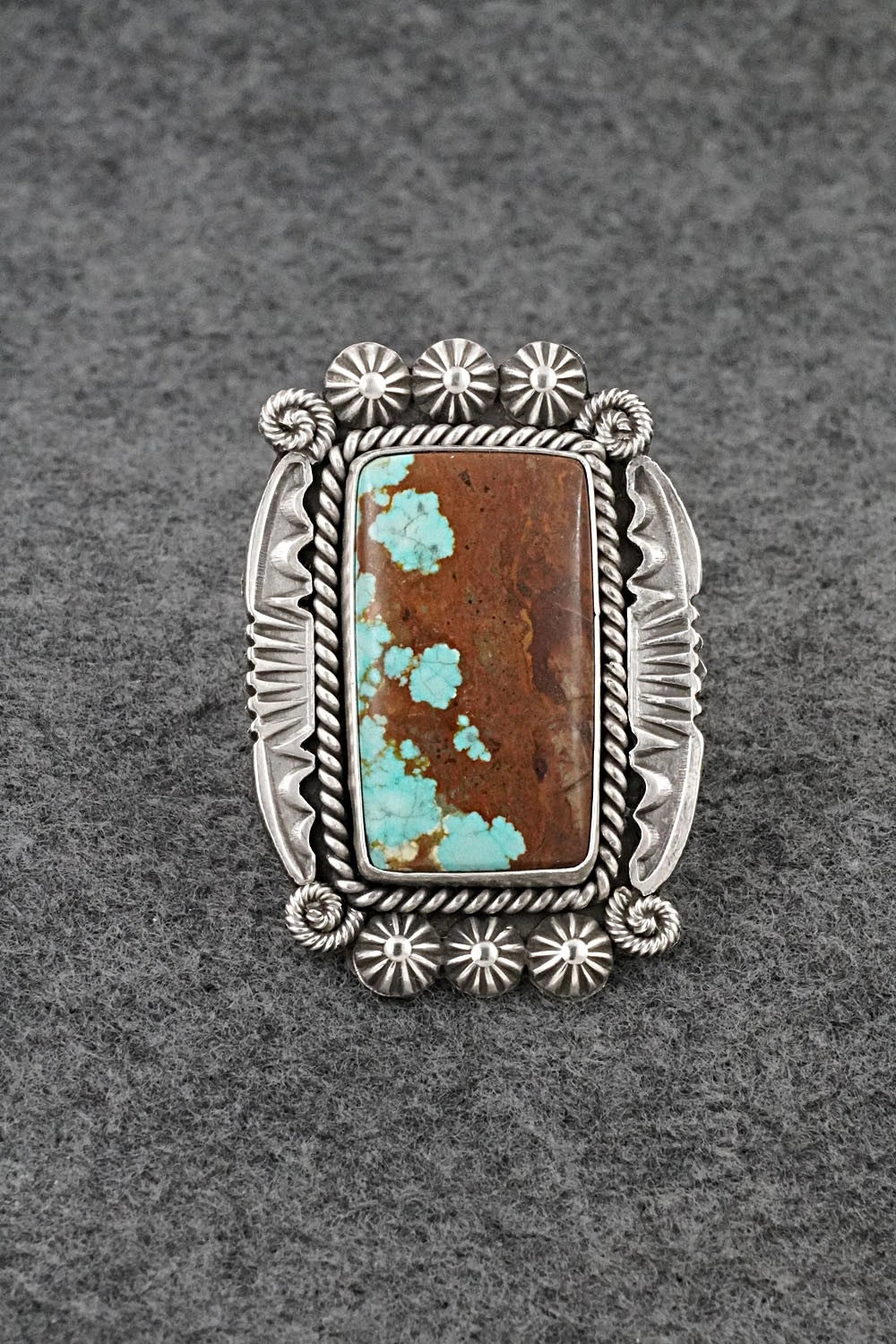 Turquoise & Sterling Silver Ring - Michael Calladitto - Size 8.5