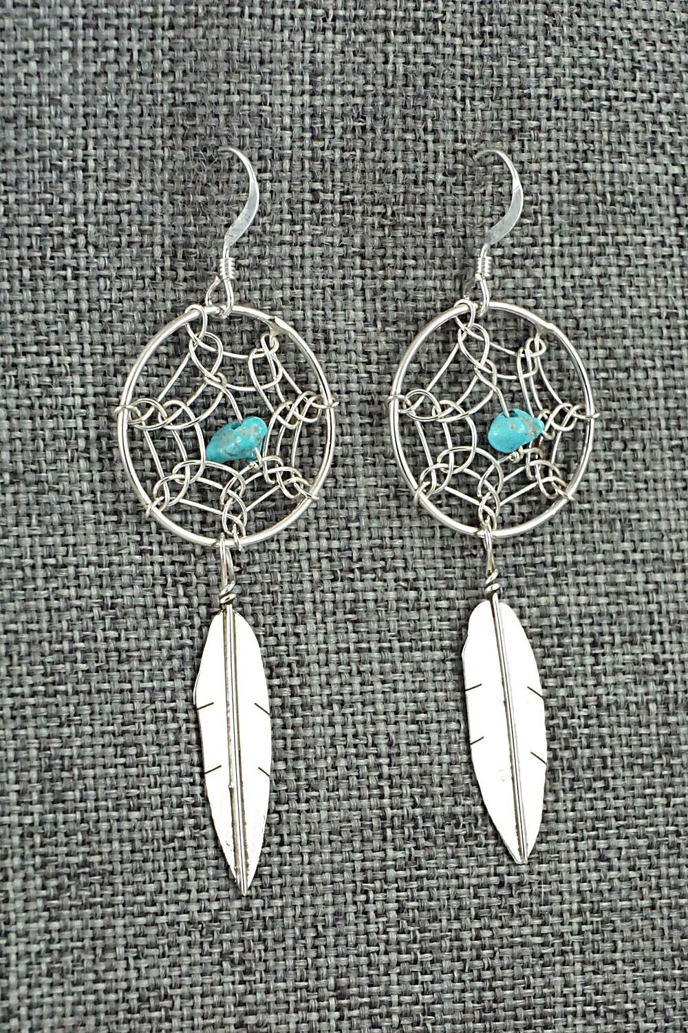 Turquoise & Sterling Silver Earrings - Lorenzo Arviso Jr.