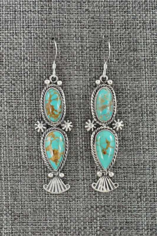 Turquoise & Sterling Silver Earrings - Verley Betone