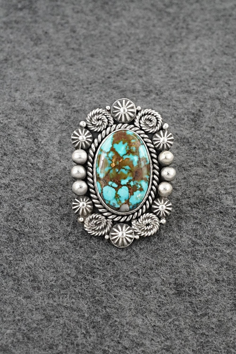 Turquoise & Sterling Silver Ring - Rosita Calladitto - Size 9