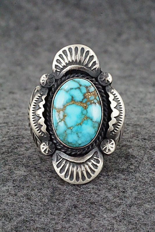 Turquoise & Sterling Silver Ring - Gilbert Tom - Size 8