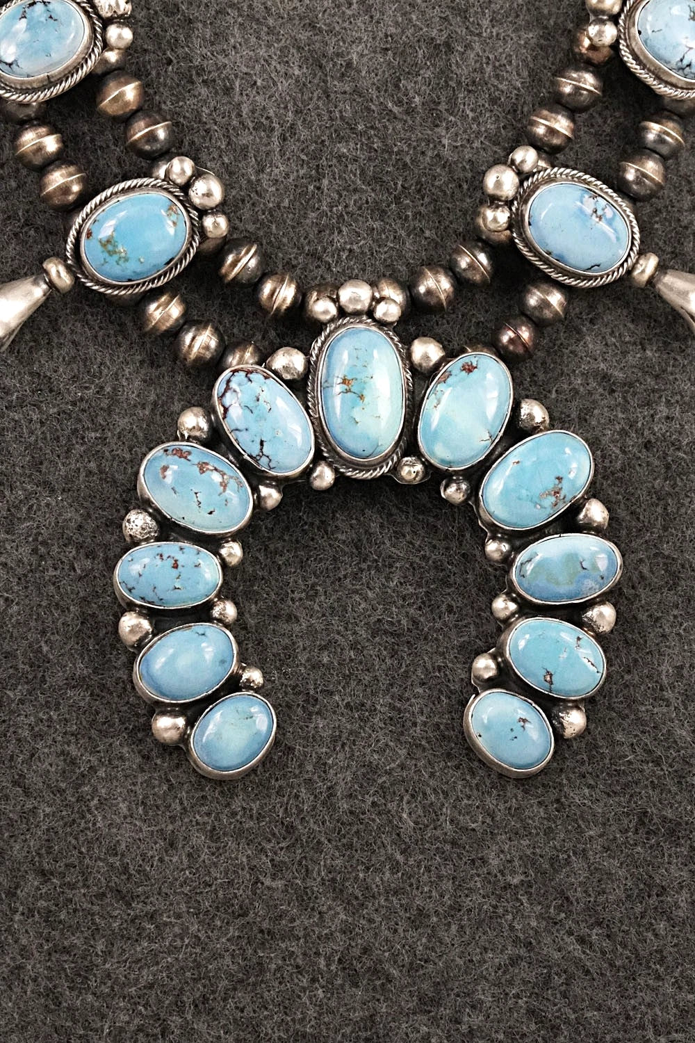 Turquoise & Sterling Silver Squash Blossom Set - Darrin Livingston