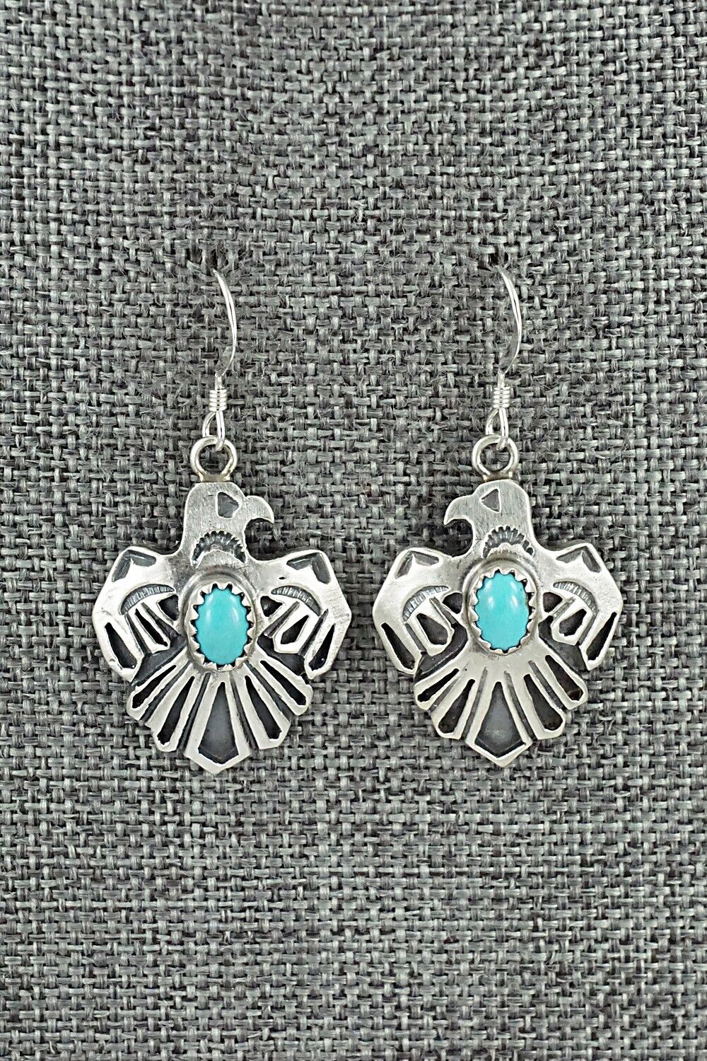 Turquoise & Sterling Silver Earrings - Kenny Lonjose