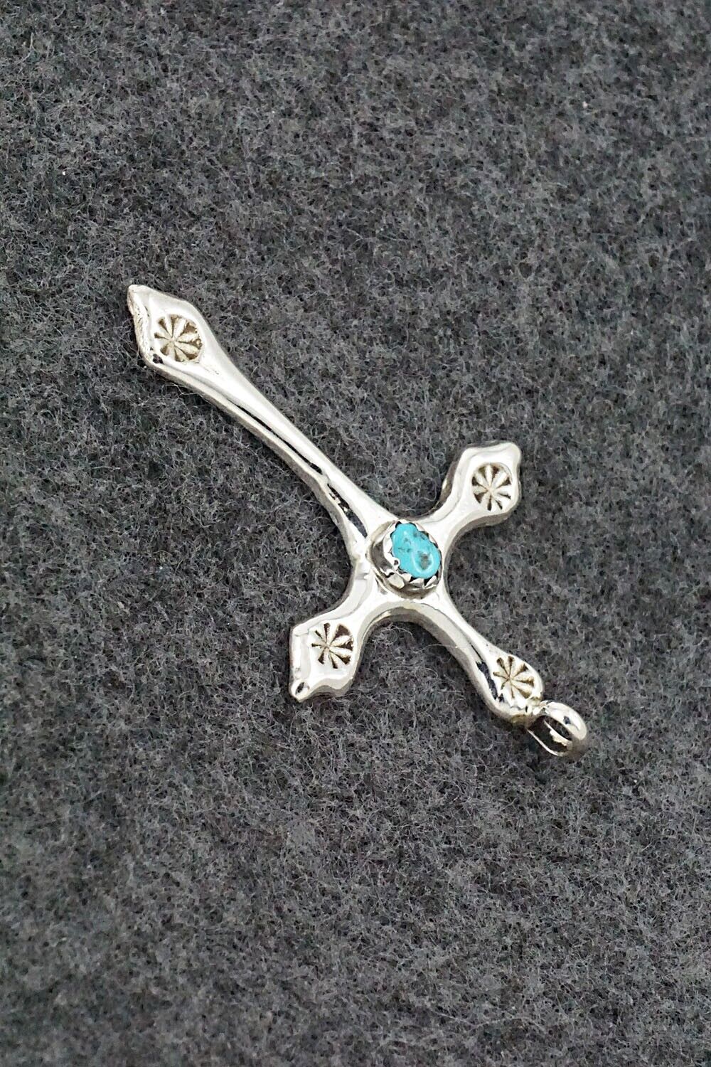 Turquoise & Sterling Silver Pendant - Thomas Johnson
