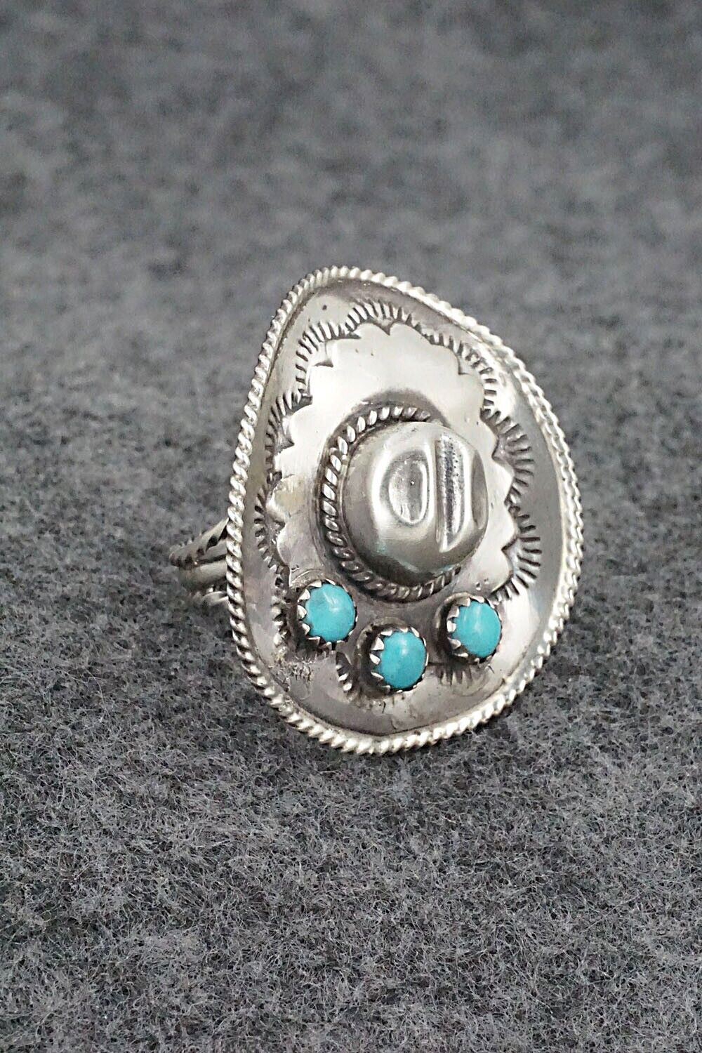 Turquoise & Sterling Silver Ring - Bobby Platero - Size 6