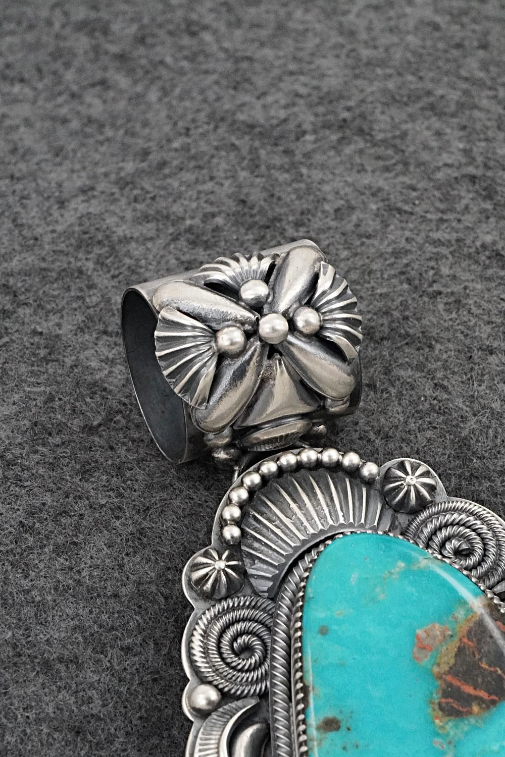 Turquoise & Sterling Silver Pendant - Delbert Gordon