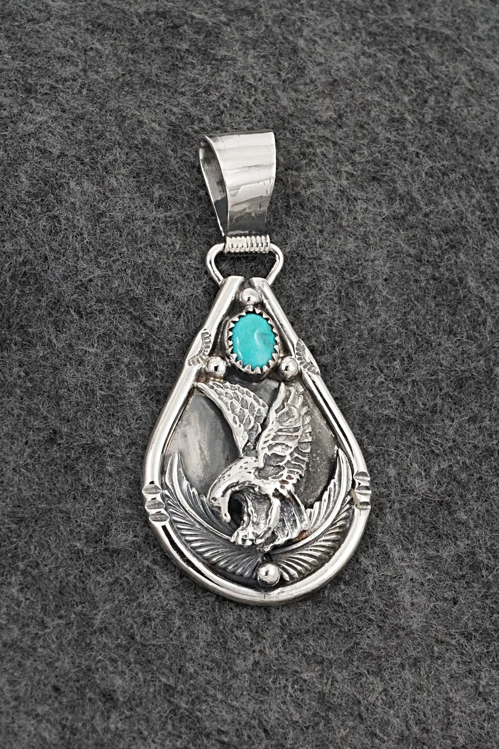 Turquoise & Sterling Silver Pendant - Darrell Morgan