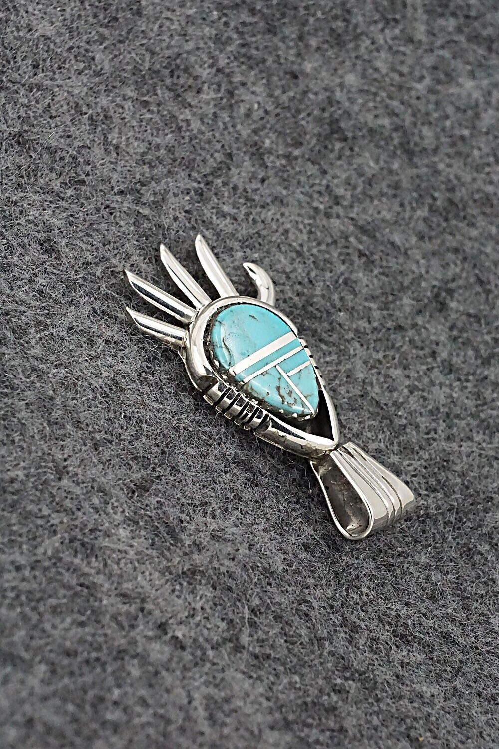 Turquoise & Sterling Silver Pendant - James Manygoats